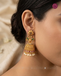 Aadhya Floral Pearl Jhumka Earrings
