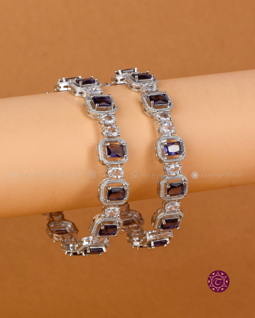 Aaradhya Amethyst Halo Bangle