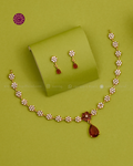 Vaani Garnet Bezel Necklace