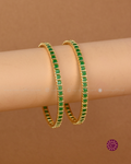 Aisha Emerald Halo Bangle - Pair of 2