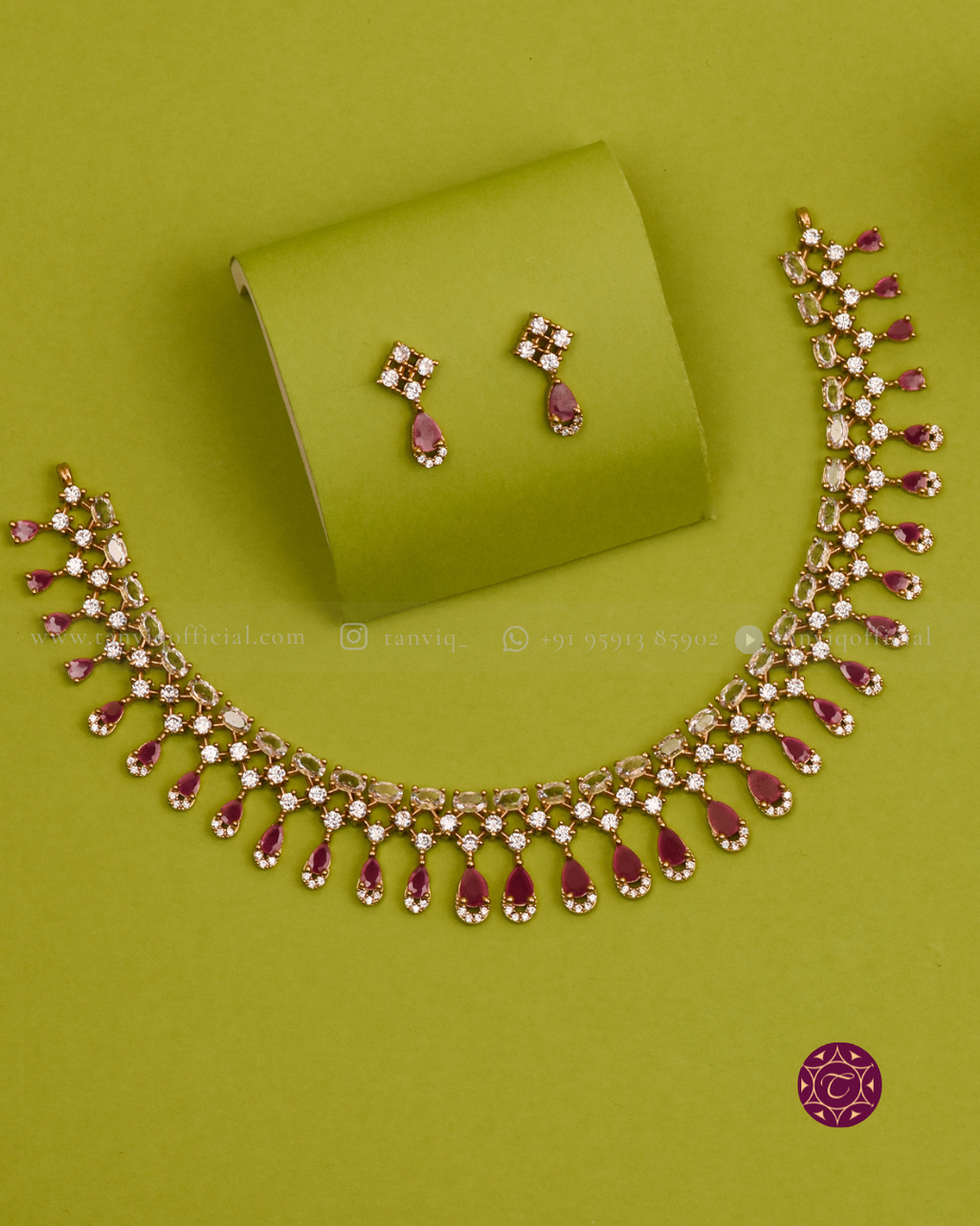 Bhavika Ruby Fringe Necklace