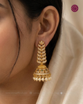 Nayantara CZ Leaf Jhumka Earrings