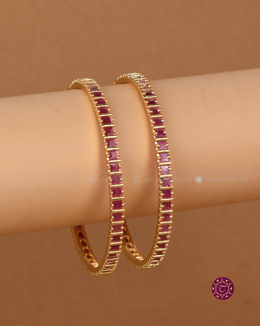 Ruby Slim Channel Bangle