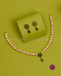 Manvi Emerald Flower Necklace