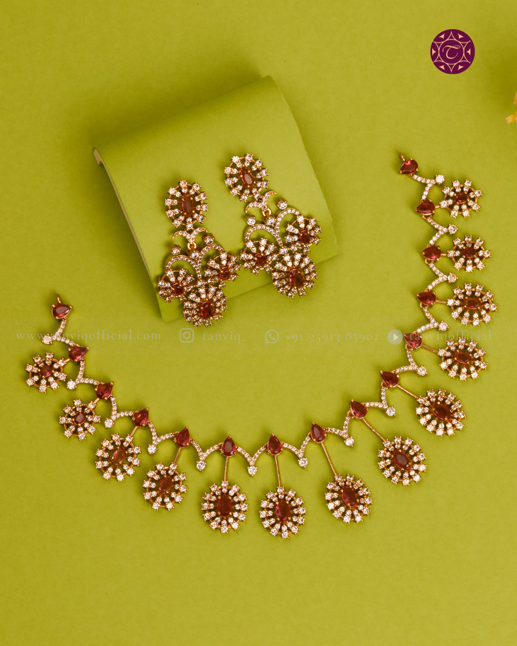 Tanaya Ruby Sunburst Necklace