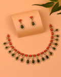 Amara Coral Emerald Fringe Set