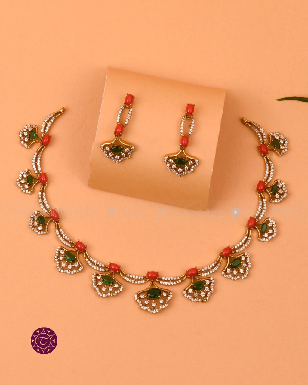 Radha Coral Ginkgo Necklace