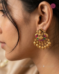 Lakshmika Ruby Emerald Chandbali Studs