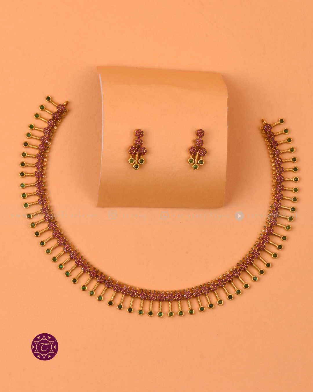 Devika Ruby Spike Necklace