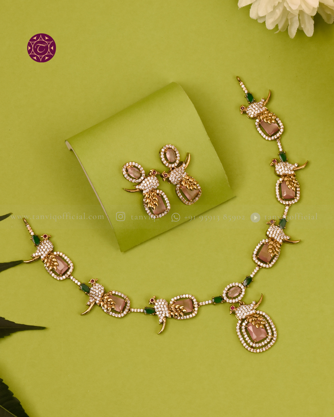 Meenal Peacock Charm Necklace