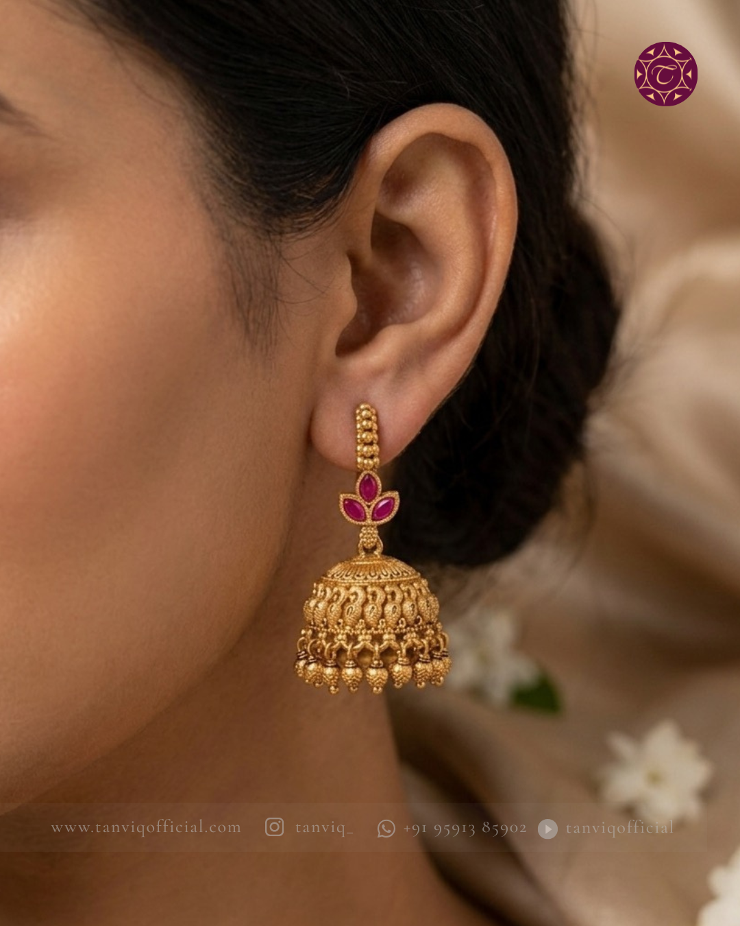 Anaisha Ruby Leaf Jhumka