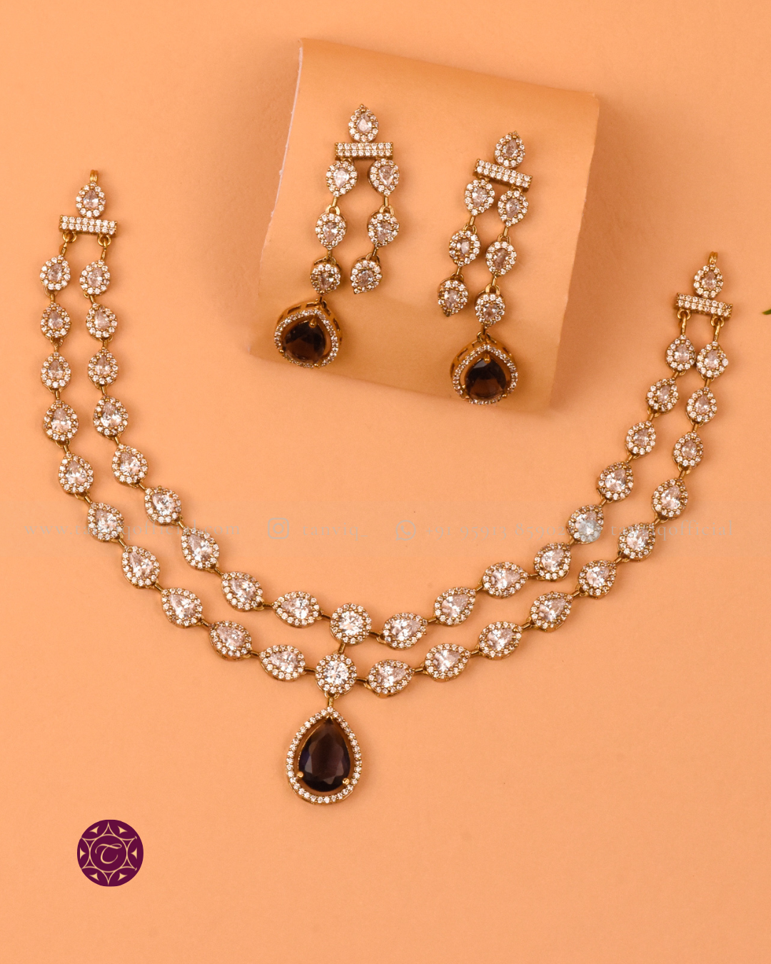Isha Smoky Topaz CZ Necklace