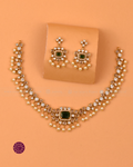 Sanjana Pearl CZ Necklace