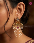 Radhika Kundan Pearl Chandelier Earrings