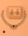 Meenal Garnet Pearl Necklace