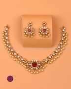 Meenal Garnet Pearl Necklace
