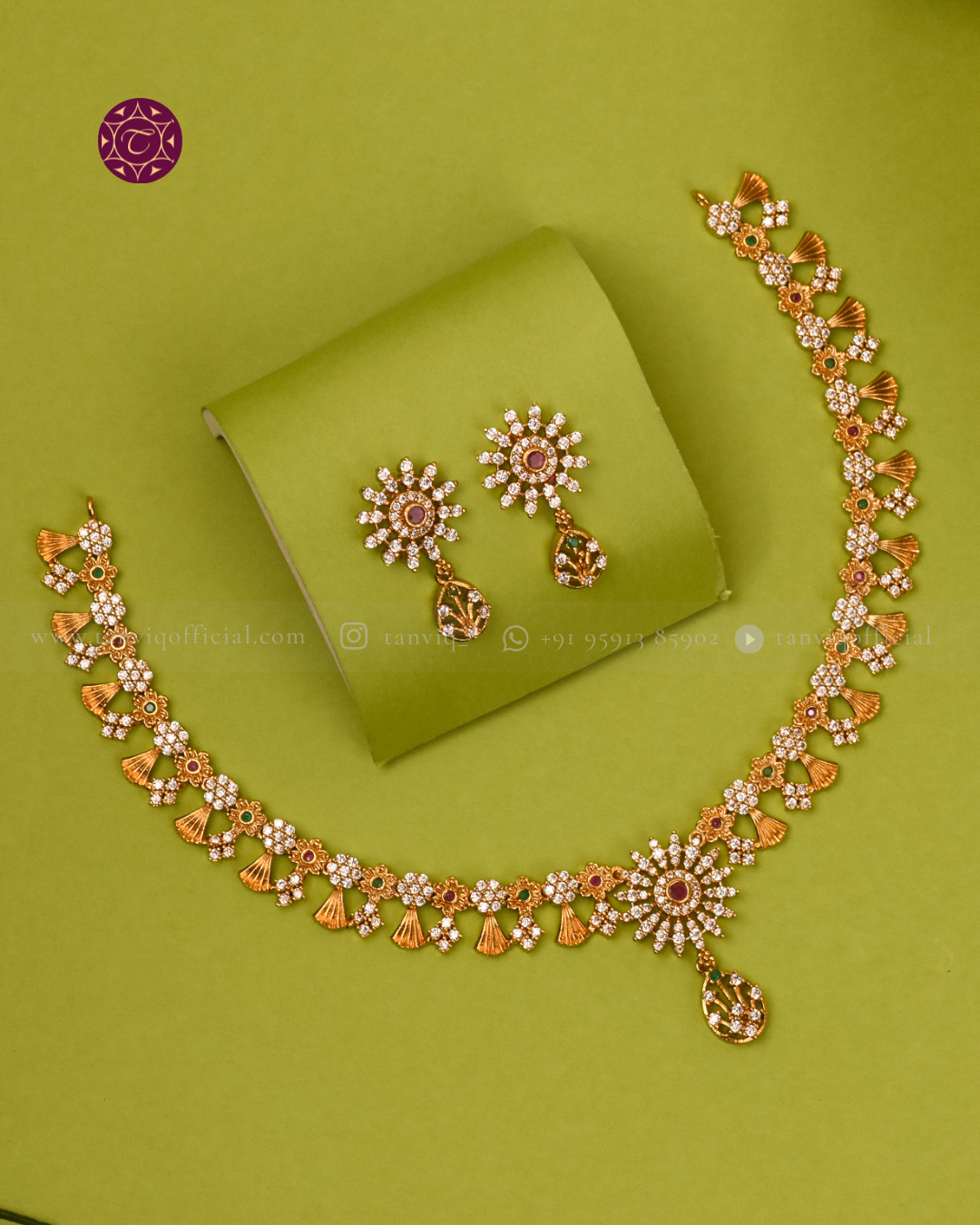 Anwesha Sunburst Fan Necklace