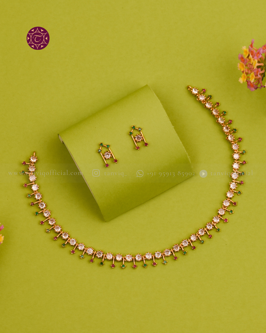 Ishwarya Ruby Bar Necklace
