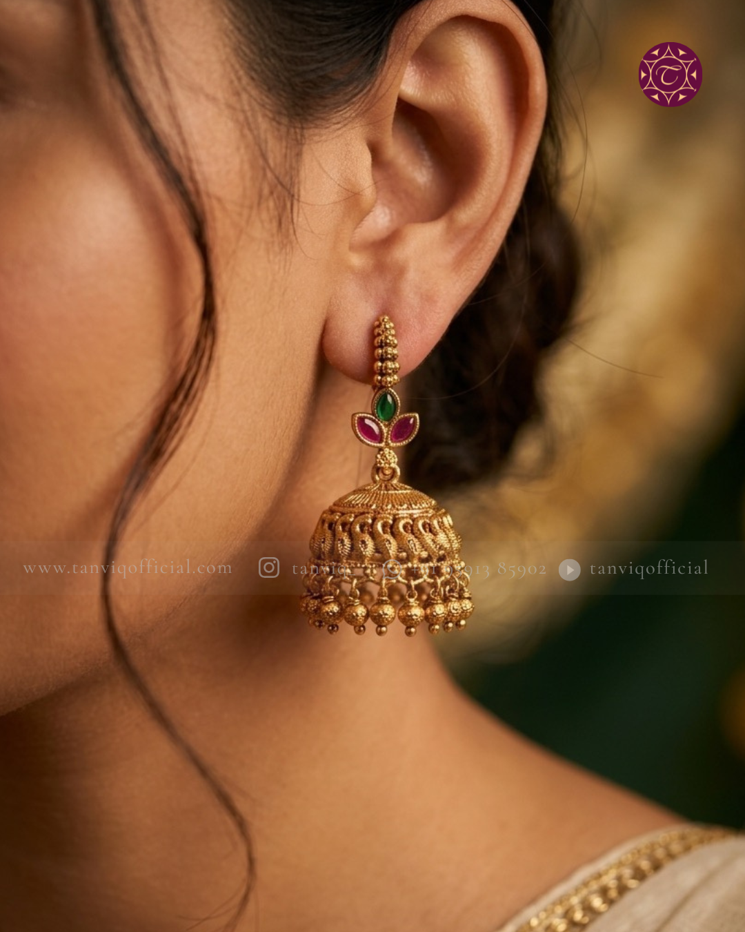 Anaisha Ruby Leaf Jhumka