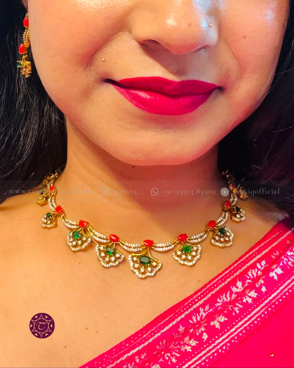 Radha Coral Ginkgo Necklace