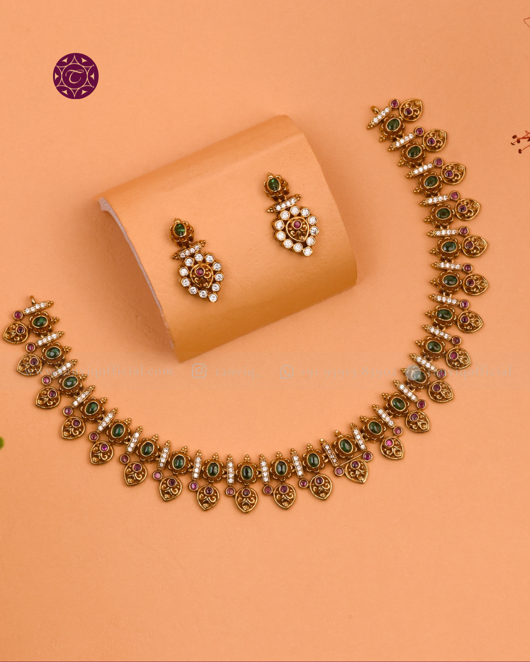 Nandini Mehendi Emerald Heart Necklace