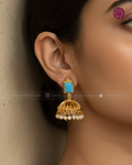 Farah Turquoise Jhumka Drop Earrings