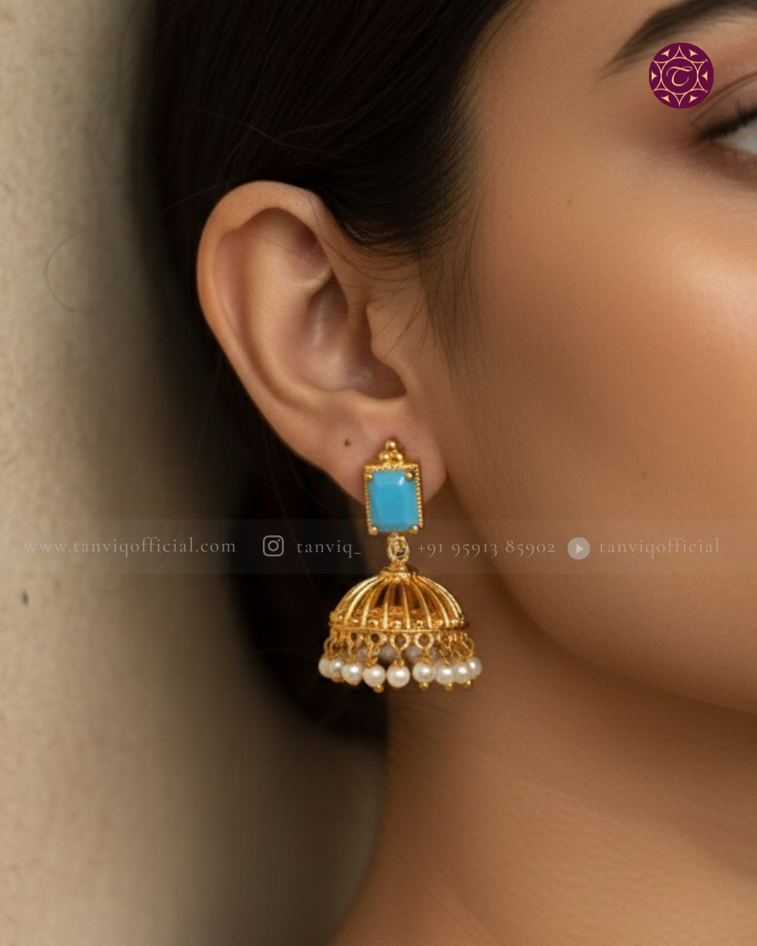 Farah Turquoise Jhumka Drop Earrings