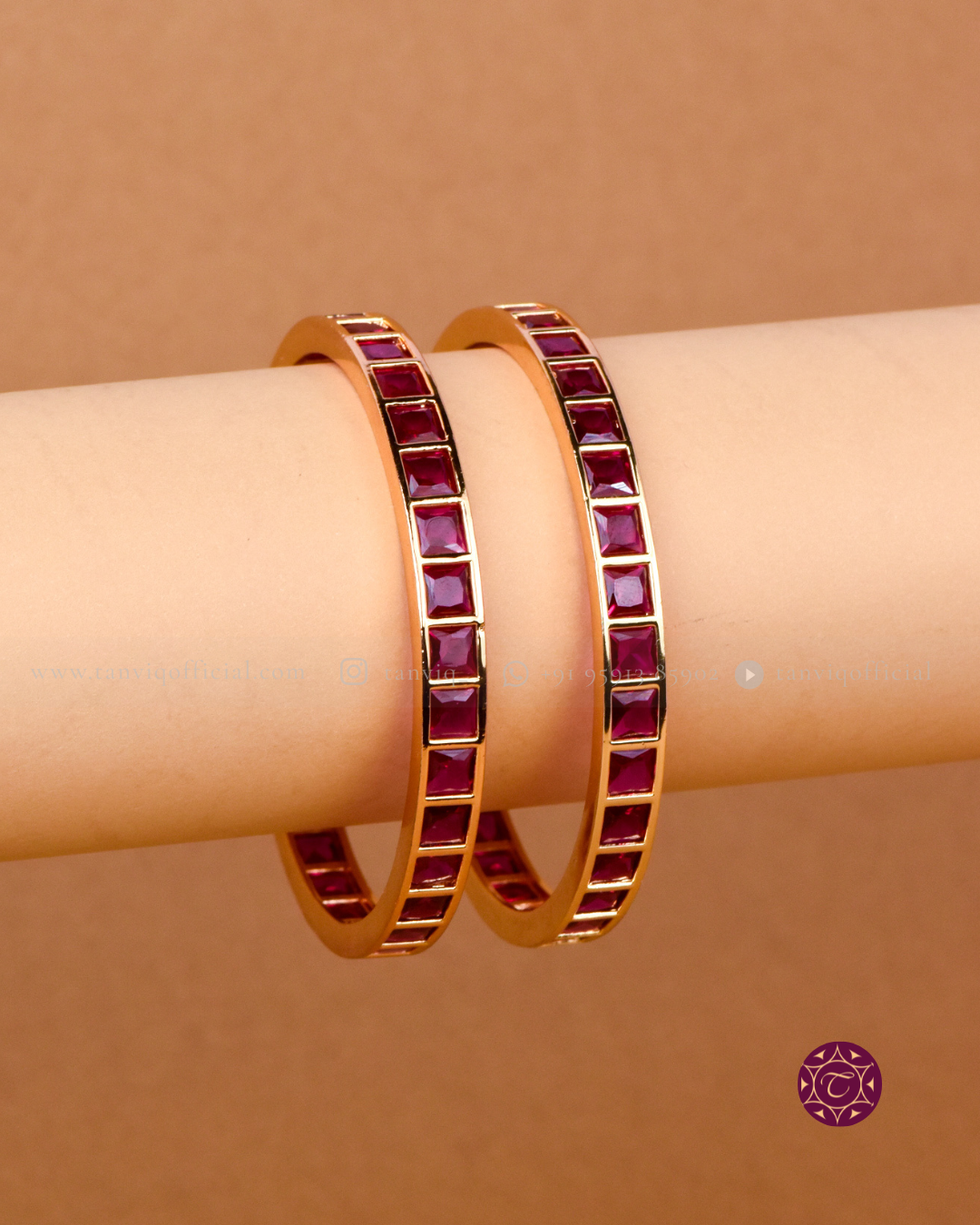 Ruby Channel Set Bangle