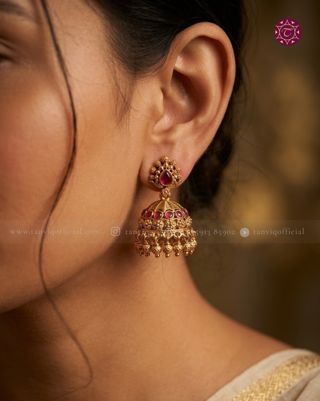Kiara Kemp Ruby Mini Jhumka Earrings