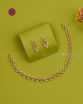 Vidya Leaf Link CZ Necklace