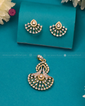 Kavya Fan Pendant Set (Without Chain)