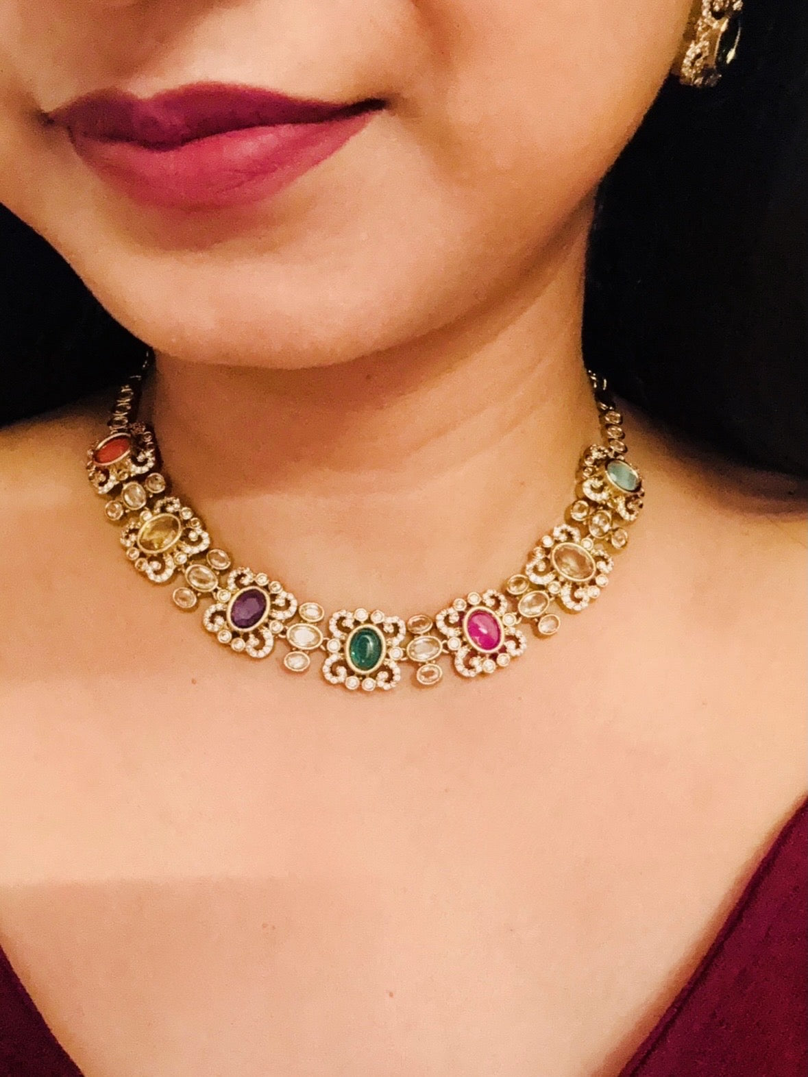 Saroja Multicolor Kundan Necklace