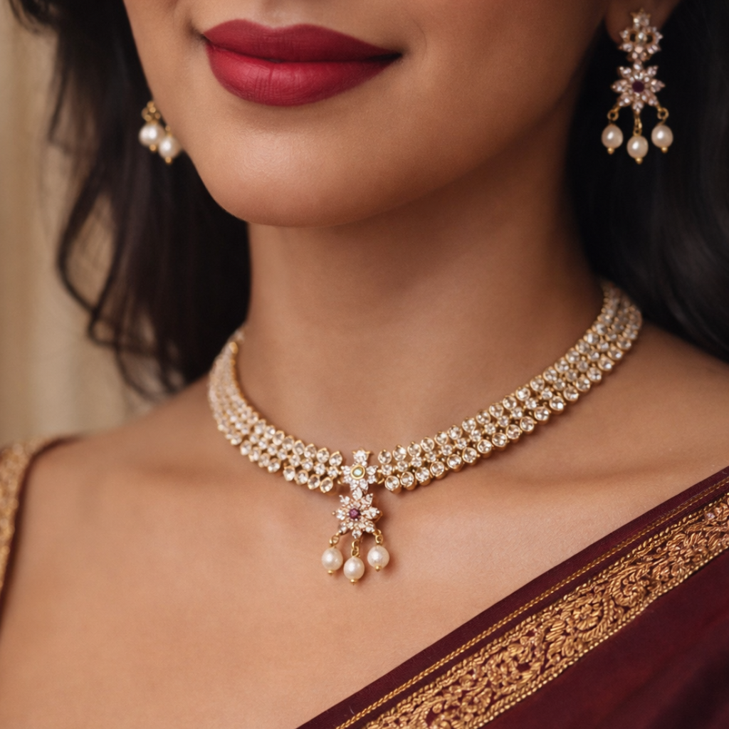 Aradhya Wave Fringe Necklace