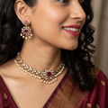 Meenal Garnet Pearl Necklace